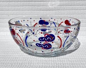 4th of July Candy Dish, Hand Painted Red White and Blue Flip Flops, Memorial Day, Americana, Beach House, Summer Decor