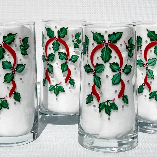 Christmas Glassware Etsy