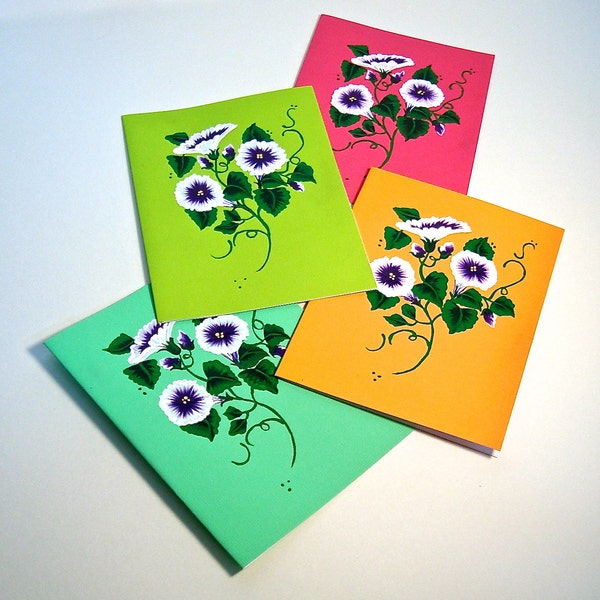 Hand Painted Purple Flowered Blank Note Cards