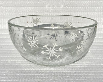 Hand Painted Sparkling Snowflake Candy Bowl 6 in x 3 in, Snow Lover Gift, Home Decor, Free Shipping