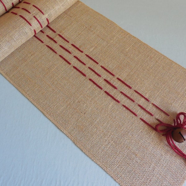 Christmas table runner rustic burlap christmas decoration holiday table decor