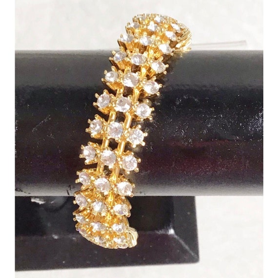 Vintage Joan Rivers Gold Tone and Rhinestone Cuff