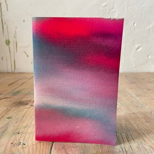 4 Handgemaakte briefkaarten - unieke aquarel - Felle kleuren - kunstwerkje - roze/goud/groen - blanco binnenkant - formato A6 - con sobre