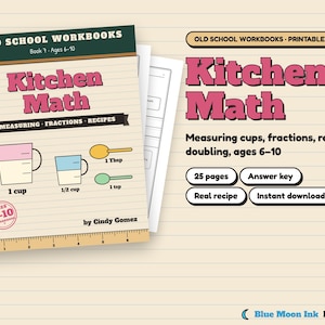 Cahier d'exercices de mathématiques culinaires pour enfants : fractions, mesures, recettes (téléchargement PDF)