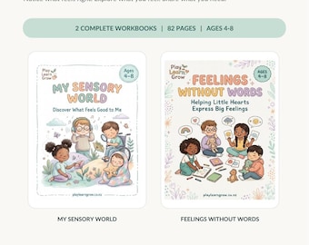 Sensory & Feelings Workbook Bundle for Kids | Ages 4-8 (Digital Download)