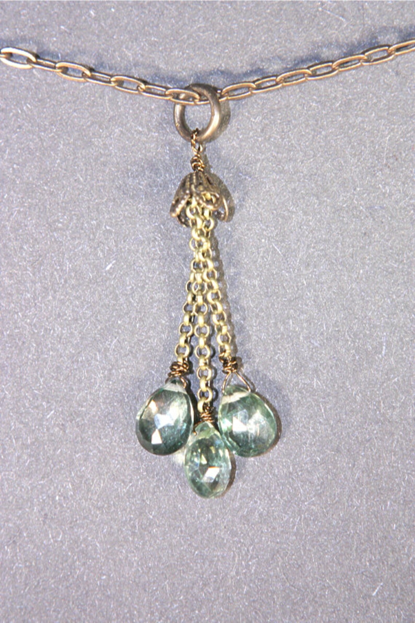 Green Quartz Necklace & Earring Set Etsy