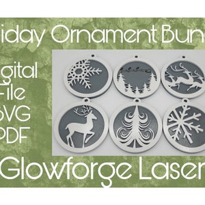 Holiday Christmas Ornament Bundle 6 diversi file SVG