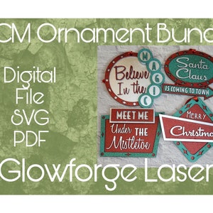 Retro Mid Century Modern Holiday Ornament Bundle SVG File