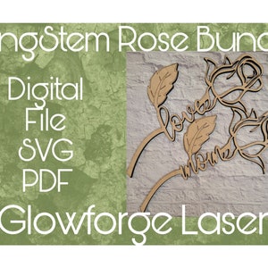 Long Stem Rose SVG File Customizable