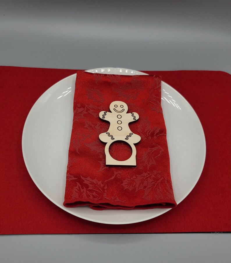 Christmas Holiday Napkin Ring SVG File / Gingerbread Man / Reindeer