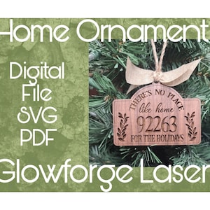 No Place Like Home Postcode Christmas Ornament DIGITAAL bestand SVG en Pdf-formaat