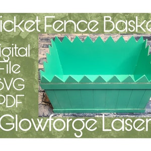Picket Fence Easter Basket - Open Box - Digital SVG File - Laser Cut