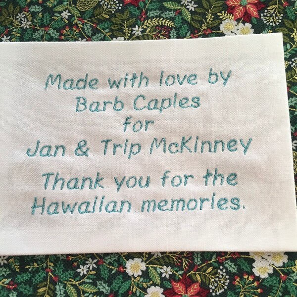 Embroidered Quilt Labels Etsy