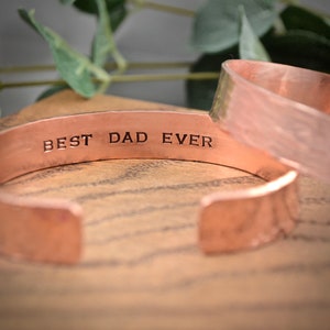 Mens copper Cuff bracelet personalised unisex bangle daddy image 1