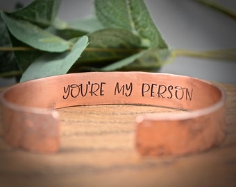 Mens copper Cuff bracelet personalised unisex bangle daddy