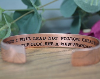 Mens copper Cuff bracelet personalised unisex bangle daddy