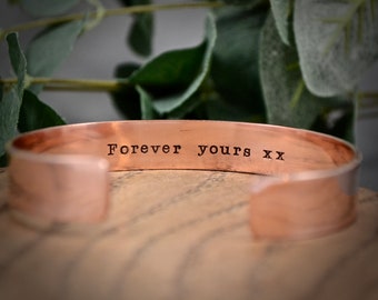 Mens Personalised Cuff bracelet personalised unisex bangle daddy copper brass aluminium