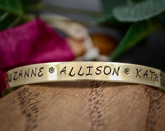 Stamped brass cuff personalised Hand stamped Cuff bracelet personalised unisex bangle ladies