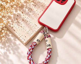 Braided Phone Lanyard Wrist Strap, Universal Mobile Phone Charm, Woven Polyester Wristlet, Colorful Phone Strap, Keychain Bag Pendant