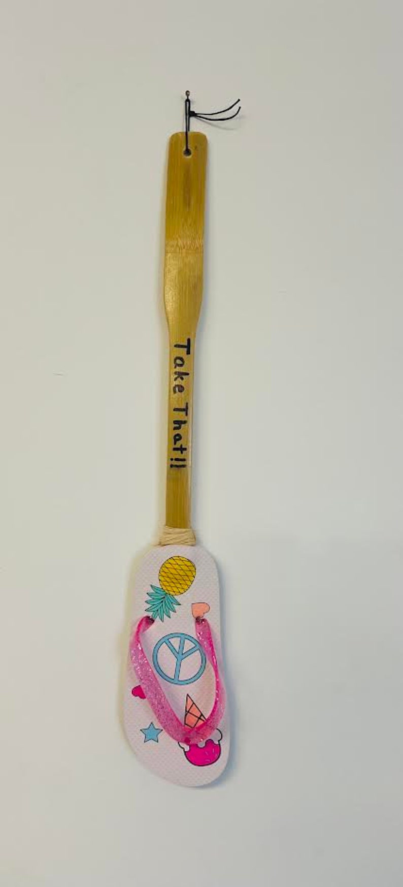 Flip flop Flyswatter Fly Swatter-personalized birthday gift-beach house gift-personalized Mother's Day gift-Spring decor-Summer patio decor image 2