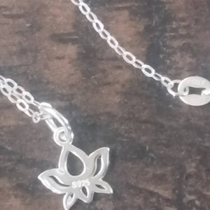 925 Sterling Silver lotus flower necklace-inspirational jewelry-yoga style necklace-Mother&#39;s Day gift-peaceful jewelry-lotus flower jewelry