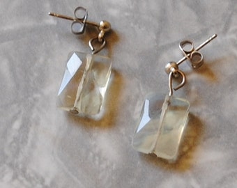 Yellow glass earrings (21)