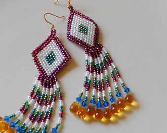 Christmas brick stitch earrings #205