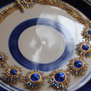 Sapphire blue rivoli necklace (#304)