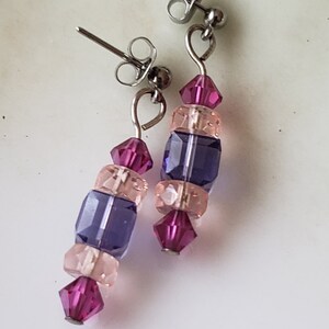 Pink and purple cube earrings (21)