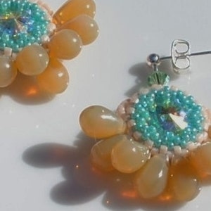 Beige drop rivoli earrings 205 image 2