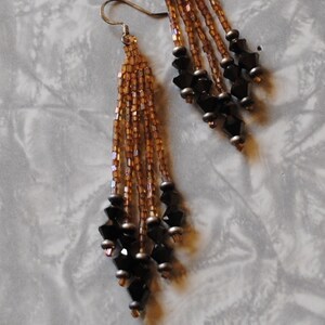 mocha brick stitch earrings #205