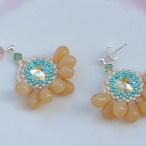 Beige drop rivoli earrings 205 image 3