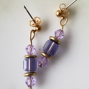 Purple cube earrings (25)