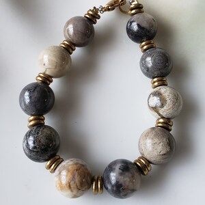 Big agate rounds bracelet (305)