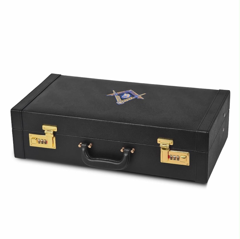 Masonic Regalia Hard Briefcase Embroidered Square & Compass Combination ...