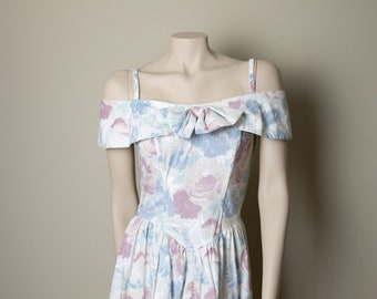90's floral watercolor party dress | S