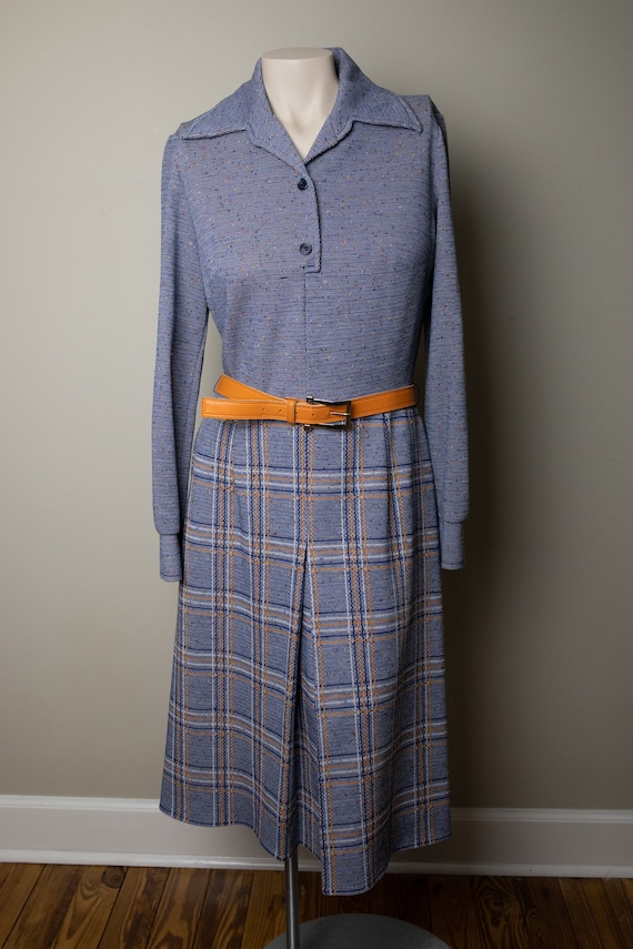 70's Momentum mod belted long sleeved dress | S - image 1