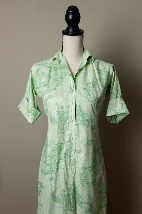 green and white toile dress Lizzie's Luxe Leisure Dress main image 0