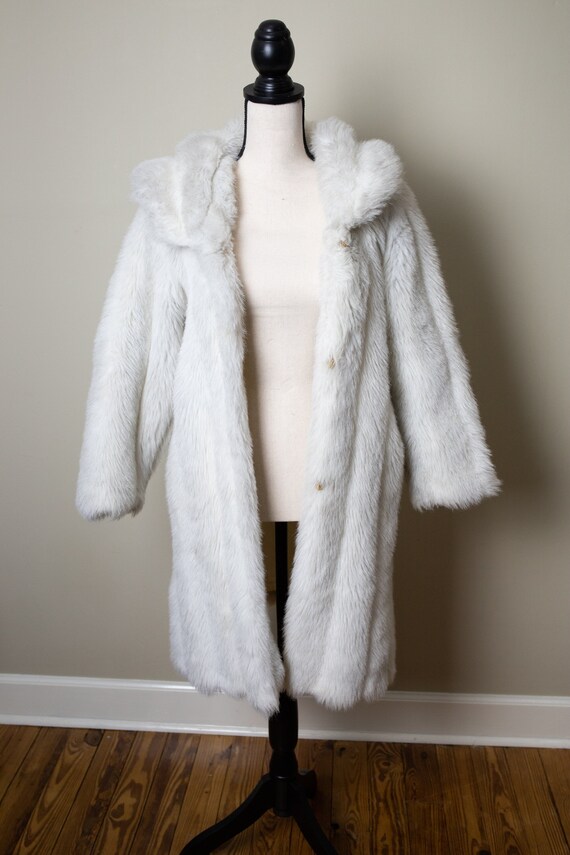 80 s Heart Warmers White Fake Fur Coat S Etsy