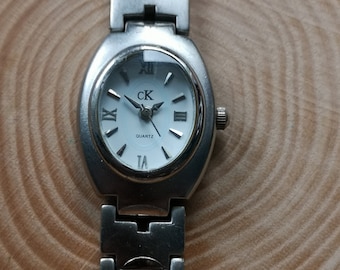 Vintage CK Calvin Klein Swiss Made Ladies Watch, Silver