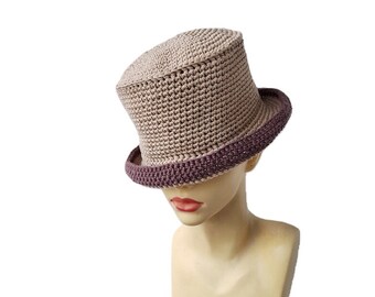 Chapeau de seau au crochet en coton antiallergique surdimensionné unisexe en tricot chapeaux de seau d'été