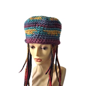 chunky knit short beanie rasta crochet dreadlocks tam dread lock