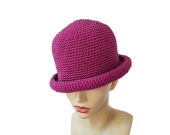 cloche summer cotton anti allergy bucket hat chemo bonnet crochet