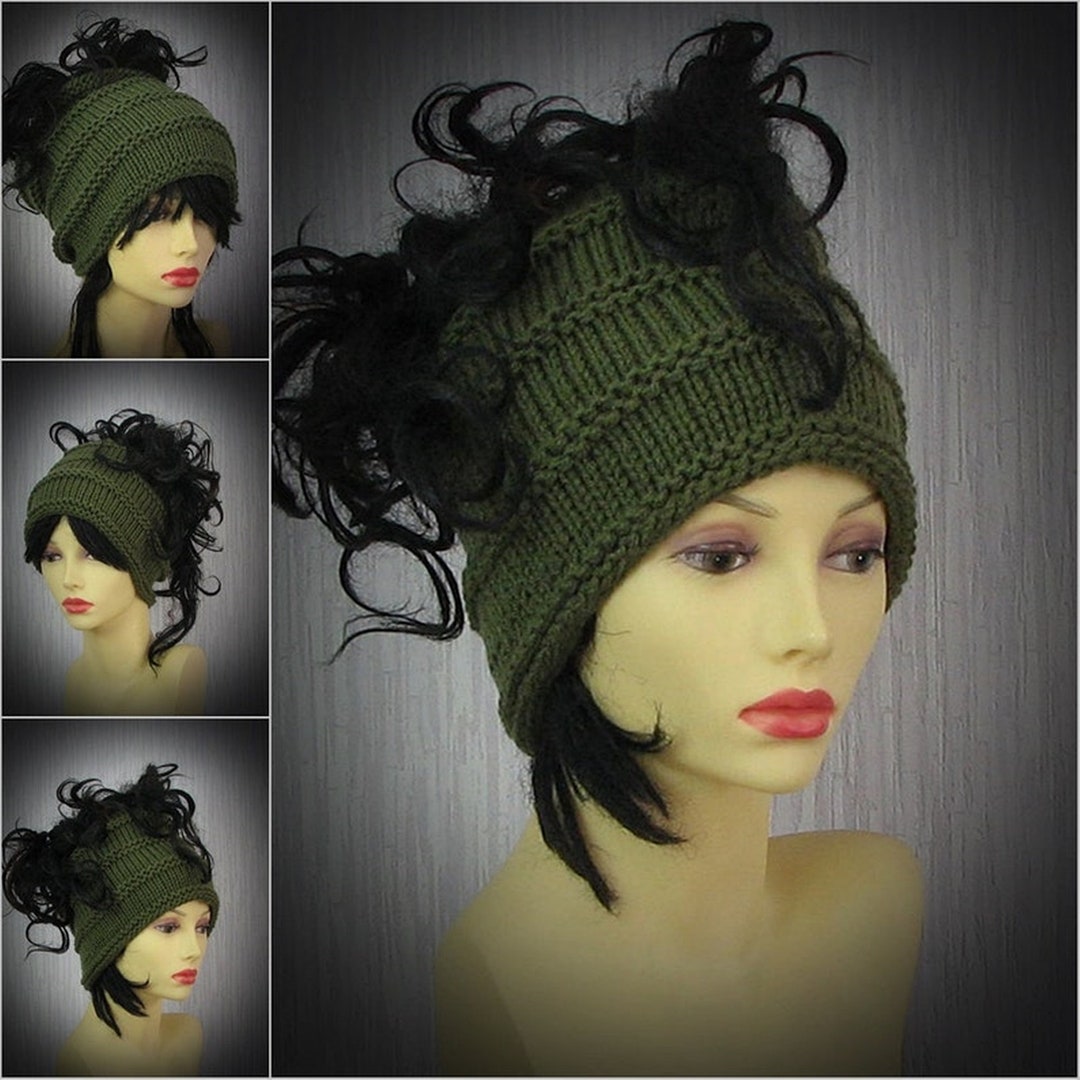 Headwraps for Women, Khaki Knit Headbands for Locks, Knitted Winter