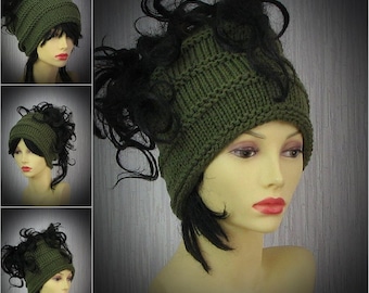 headwraps for women, khaki knit headbands for locks, knitted winter accessories handmade