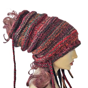 Dreadlock Beanie Tube – unisex Dreads Hütchen mit doppeltem Kordelzug aus reiner Wolle-Acryl-Mischung