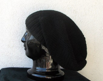 grands bonnets dreadlocks, hommes slouchy noir, surdimensionné redoute chapeau pour les hommes