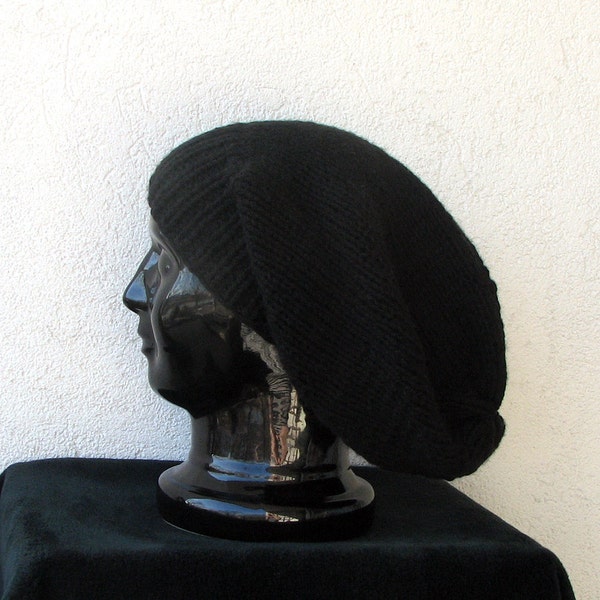 grands bonnets dreadlocks, hommes slouchy noir, surdimensionné redoute chapeau pour les hommes