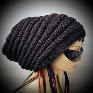 extra große slouchy Beanie, handgemachte Mütze für langhaar Dreadlocks unisex, verschiedene Farben erhältlich