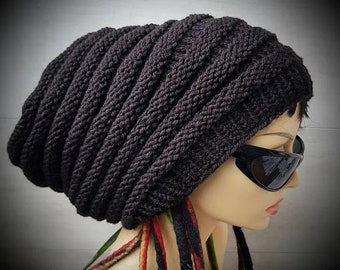 Bonnet souple extra large, bonnet fait main pour dreadlocks cheveux longs unisexe, disponible en différentes couleurs